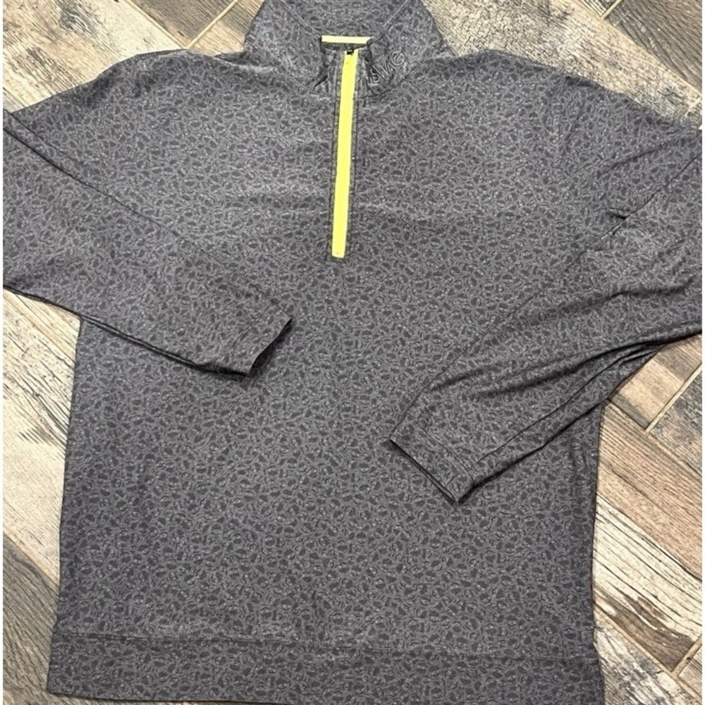 SWAG‎ Golf 1/4 Zip Pullover Mens Gray Stacked Skull Pattern Gray Lime Medium